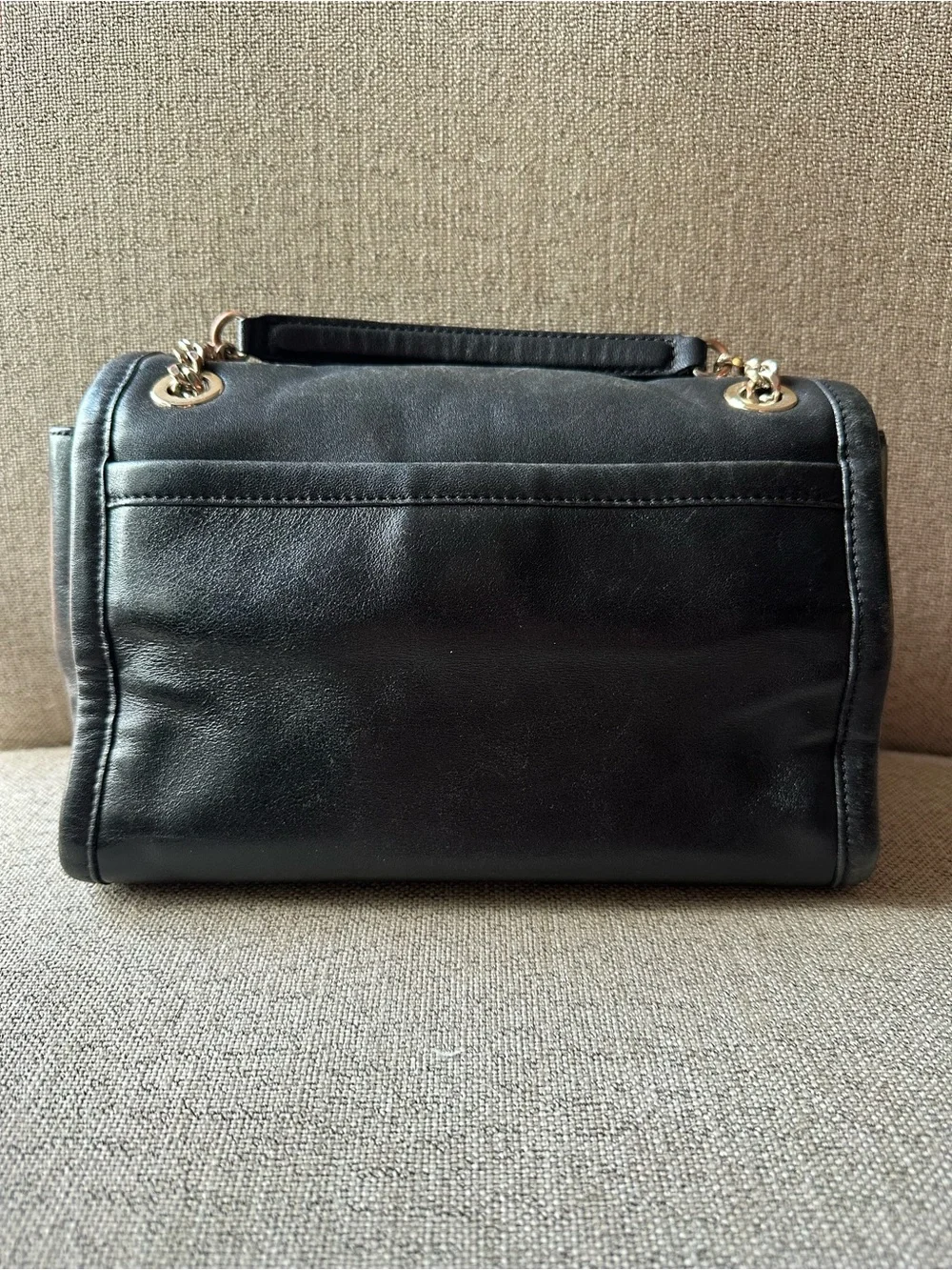 Coach Ranger Flap Black Leather  Shoulder or Crossbody Bag with Chain Strap
